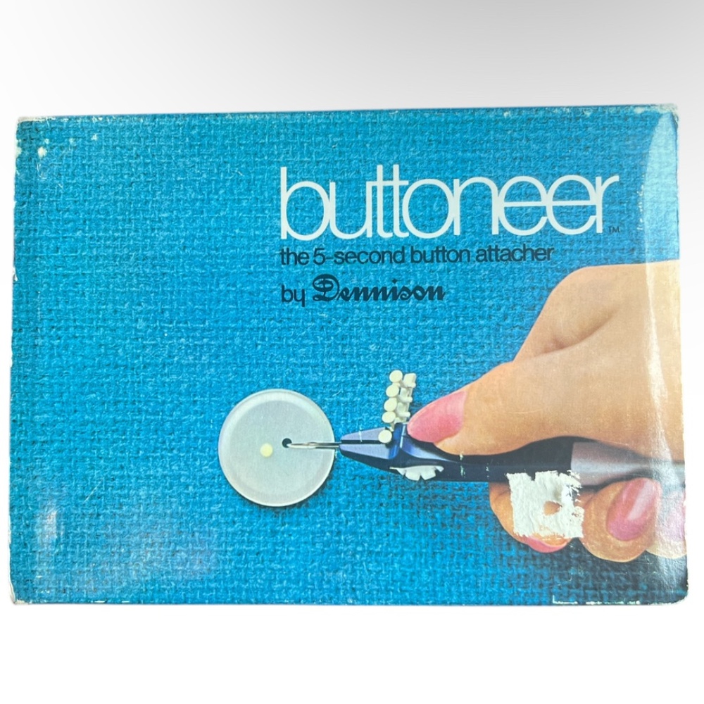 Vintage 70's Buttoneer By Dennison 5 Second Button Attacher